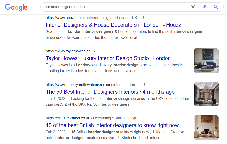 interior design google ads