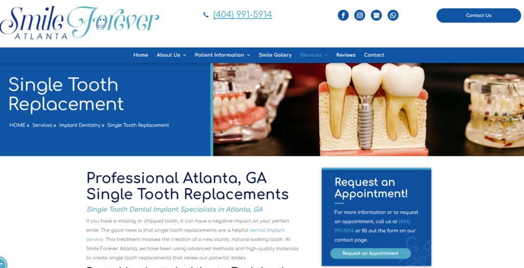 great dental clinic seo page example